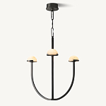 Люстрас 3-мя мраморными плафонами в форме купола Light Warm Light варинант исполнения - 3 | Loft Concept в Омске