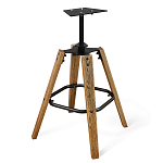 Барный стул со спинкой и подлокотниками на 4-х коричневых деревянных ножках Бежевый Велюр Ava Charm варинант исполнения - 6 | Loft Concept в Омске