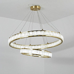 Люстра с 2-мя кольцами из натурального камня с регулируемыми плафонами Durability of Stone варинант исполнения - 4 | Loft Concept в Омске