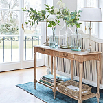 Деревянная консоль из массива дерева с двумя ящиками Oak Margery Provence Console Table варинант исполнения - 3 | Loft Concept в Омске