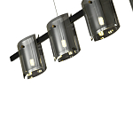 Подвесной светильник светодиодный с 5-ю цилиндрическими плафонами светло-серого цвета из стекла и стали Andrea Сhandelier Grey варинант исполнения - 2 | Loft Concept в Омске