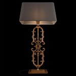 Настольная лампа на ажурном чугунном основании с тканевым серым абажуром Openwork Lamp варинант исполнения - 4 | Loft Concept в Омске