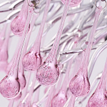 Люстра серебрянная с розовыми стеклянными подвесками в форме капель FAIRYTREE Light варинант исполнения - 5 | Loft Concept в Омске