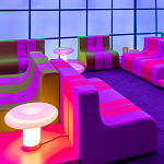 Дизайнерский кофейный стол на круглых ножках Poltronova T02 Pink Coffee Table варинант исполнения - 15 | Loft Concept в Омске