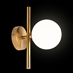 Бра с золотым основанием и белым плафоном в форме шара Bubble варинант исполнения - 2 | Loft Concept в Омске