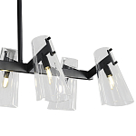 Люстра светодиодная с 8-ю прозрачными плафонами из акрила и стали Glass Cylinder Black варинант исполнения - 5 | Loft Concept в Омске