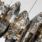 Люстра подвесная с овальными подвесками из стекла дымчатого цвета Harlow Crystal Round варинант исполнения - 5 | Loft Concept в Омске