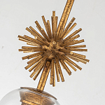 Подвесной светильник золотого цвета с колоколообразным стеклянным плафоном и декоративным элементом Elstead Lighting варинант исполнения - 5 | Loft Concept в Омске