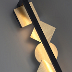 Бра вертикальное черного цвета с золотыми кругами и квадратами Gravyura варинант исполнения - 2 | Loft Concept в Омске