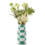 Ваза из фаянса Brighter than the Stars с шахматным принтом бирюзового цвета  варинант исполнения - 3 | Loft Concept в Омске