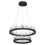 Люстра с двумя кольцами черного цвета с хрустальными элементами QUARTZ CRYSTAL варинант исполнения - 2 | Loft Concept в Омске