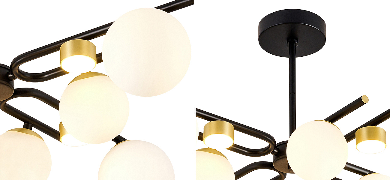 Люстра с плафонами двух видов Espolosio 12 Ламп - Loft-Concept в Омске