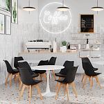 Стул с основой из пластика и мягким сиденьем Arvika Black варинант исполнения - 8 | Loft Concept в Омске