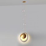 Подвесной светильник с бежевым текстурным кольцом и латунным шаром в центре Tactile  варинант исполнения - 5 | Loft Concept в Омске