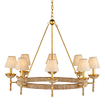 Люстра из кованого железа с отделкой плетеной веревкой и сусальным золотом Parisian Style варинант исполнения - 1 | Loft Concept в Омске