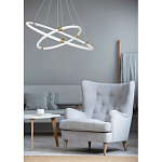 Люстра подвесная с двумя пересекающимися белыми светодиоидными кольцами Luke Lampco Tracer Lamp варинант исполнения - 10 | Loft Concept в Омске