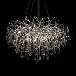 Люстра подвесная с прозрачными стеклянными подвесками в форме капель Диаметр 80 см Droplet Chandelier варинант исполнения - 8 | Loft Concept в Омске