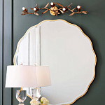 Золотое настенное зеркало Yvon Mirror варинант исполнения - 1 | Loft Concept в Омске