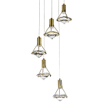 Каскадная люстра с плафонами в форме бриллианта Diamond Crystal Cascade Chandelier варинант исполнения - 3 | Loft Concept в Омске