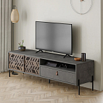 ТВ-тумба с раздвижными дверцами Mallin Metal TV Stand варинант исполнения - 2 | Loft Concept в Омске