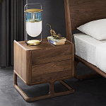 Прикроватный деревянный столик с 2-мя ящиками Moon Walnut Furniture варинант исполнения - 1 | Loft Concept в Омске