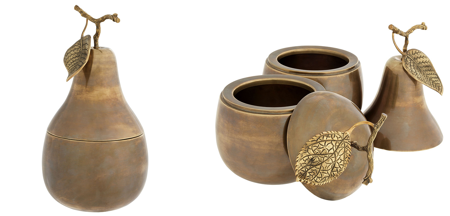 Комплект шкатулок Eichholtz Box Apple & Pear set of 2 brass Комплект шкатулок Eichholtz Box Apple & Pear set of 2 brass - Loft-Concept в Омске
