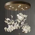 Люстра каскадная с белыми цветами и птицами Takeoff варинант исполнения - 1 | Loft Concept в Омске