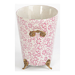 Кашпо из белого фарфора с розовым цветочным орнаментом Eden Garden варинант исполнения - 3 | Loft Concept в Омске