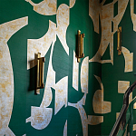 Обои ручная роспись в стиле Арт-деко Symphony Original colourway on Jade silk dupion варинант исполнения - 3 | Loft Concept в Омске