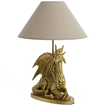 Настольная лампа с абажуром Дракон Golden Dragon Lamp Beige варинант исполнения - 1 | Loft Concept в Омске