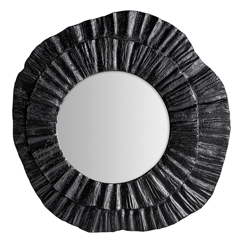 Зеркало в фактурной черной раме в современном стиле Black Maelstrom Черный в Омске | Loft Concept 