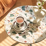 Дизайнерский журнальный стол с круглой столешницей на изогнутых стальных ножках Obafaby варинант исполнения - 3 | Loft Concept в Омске