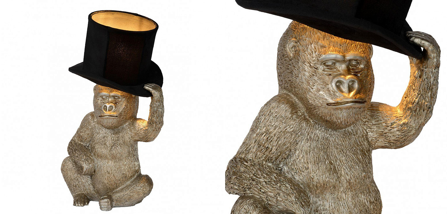 Настольная лампа с Обезьяной Funny Gorilla with a hat Настольная лампа с Обезьяной Funny Gorilla with a hat - Loft-Concept в Омске
