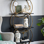 Ваза белая с крышкой с рисунком зеленых и золотых листьев 40 см Chinoiserie Ceramics варинант исполнения - 3 | Loft Concept в Омске