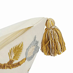 Чехол на подушку с кисточками и вышивкой птиц Ethnic mix Birds Square варинант исполнения - 3 | Loft Concept в Омске