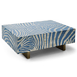 Кофейный стол Kenya Coffee Table Bone Inlay ZEBRA blue варинант исполнения - 4 | Loft Concept в Омске