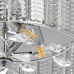 Люстра круглая на цепи цвета хром с прозрачными рельефными хрустальными пластинами Textured Glass Chandelier варинант исполнения - 4 | Loft Concept в Омске