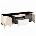 ТВ-тумба белая с чёрной столешницей с 2-мя дверками и ящиком San Marco варинант исполнения - 2 | Loft Concept в Омске