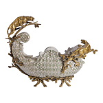 Чаша для фруктов из фарфора бронзовыми фигурками леопардов Eden Garden варинант исполнения - 3 | Loft Concept в Омске