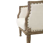 Кресло низкое с мягкой обивкой из льна на 4-х деревянных ножках Emile Armchair beige варинант исполнения - 4 | Loft Concept в Омске