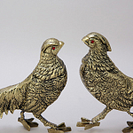 Статуэтка бронзовая пара Фазаны золотые Bronze Birds варинант исполнения - 3 | Loft Concept в Омске