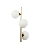 Подвесной светильник с 3-мя сферическими плафонами из матового стекла Pearls Suspension Brass Tube Hanging Lamp варинант исполнения - 1 | Loft Concept в Омске