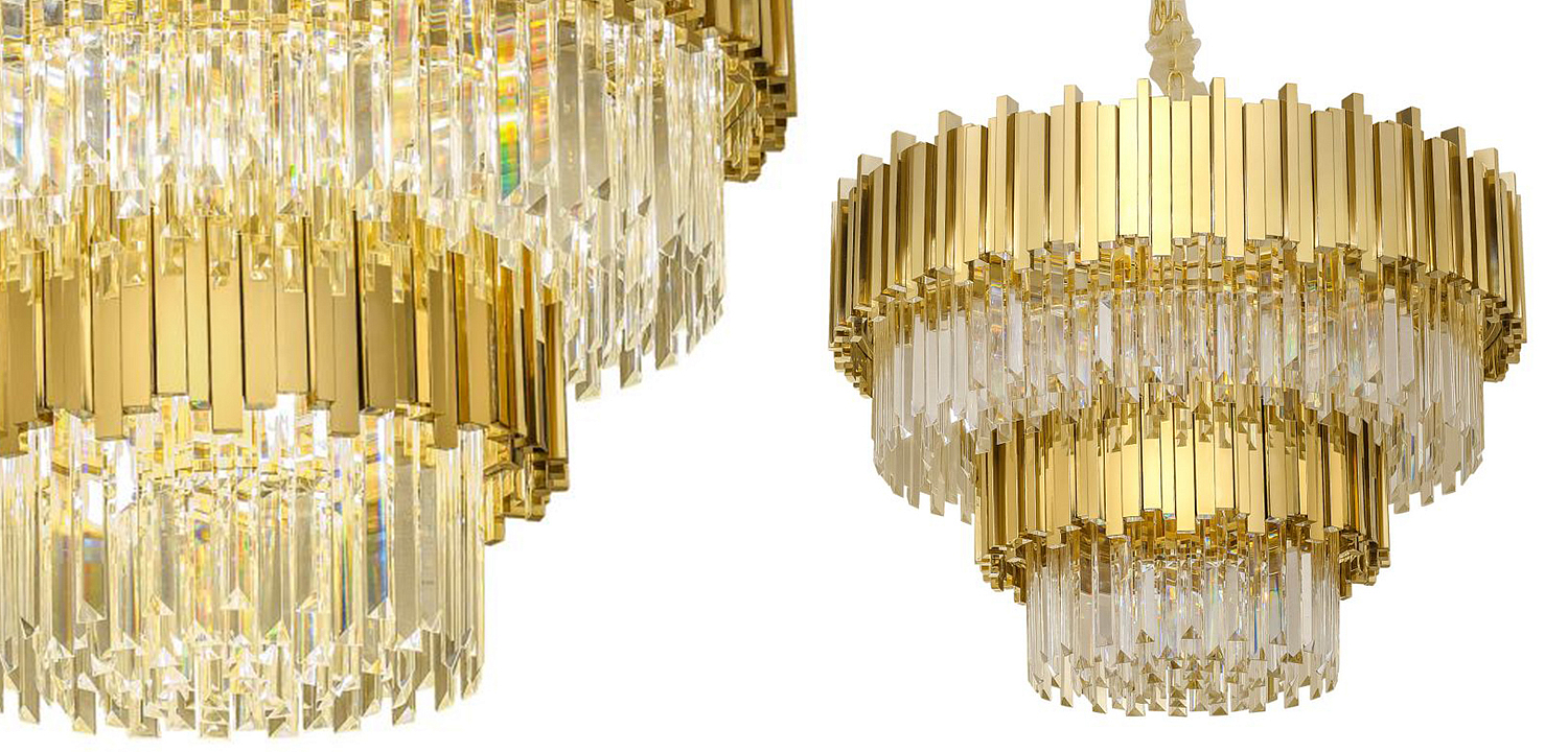 Круглая многоярусная люстра Luxxu Modern Cascade Chandelier Gold Metal Glass 80 Круглая многоярусная люстра Luxxu Modern Cascade Chandelier Gold Metal Glass 80 - Loft-Concept в Омске