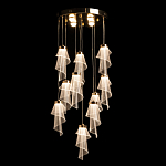 Люстра каскадная с 10-ю прозрачными плафонами Wave Line варинант исполнения - 3 | Loft Concept в Омске