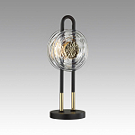 Настольная лампа черного цвета с круглым прозрачным стеклянным плафоном Virelia  варинант исполнения - 3 | Loft Concept в Омске