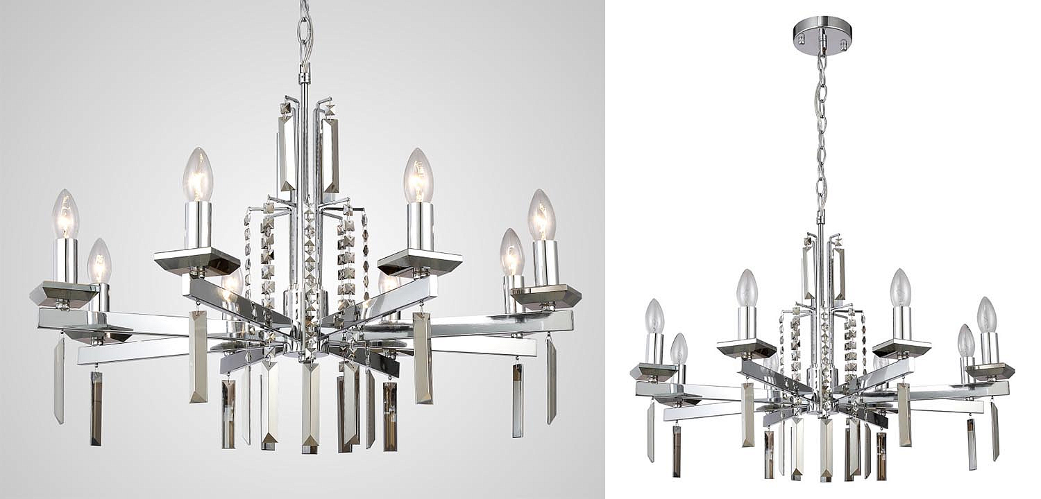 Люстра Vivien Crystal Chrome Chandelier 8 Люстра Vivien Crystal Chrome Chandelier 8 - Loft-Concept в Омске