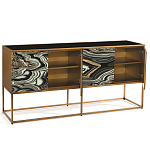 Дизайнерский комод с 4-мя дверцами в черно-золотых тонах Calista варинант исполнения - 2 | Loft Concept в Омске