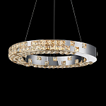 Люстра серебряная в форме кольца с мозаичным хрустальным оформлением Sparks of Crystal варинант исполнения - 2 | Loft Concept в Омске