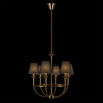 Люстра на металлическом основании бронзового цвета с 6-ю черными конусовидными абажурами Dignity варинант исполнения - 3 | Loft Concept в Омске