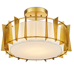 Потолочный светильник круглый с каркасом в форме треугольников и тканевым абажуром Brutal Light варинант исполнения - 3 | Loft Concept в Омске